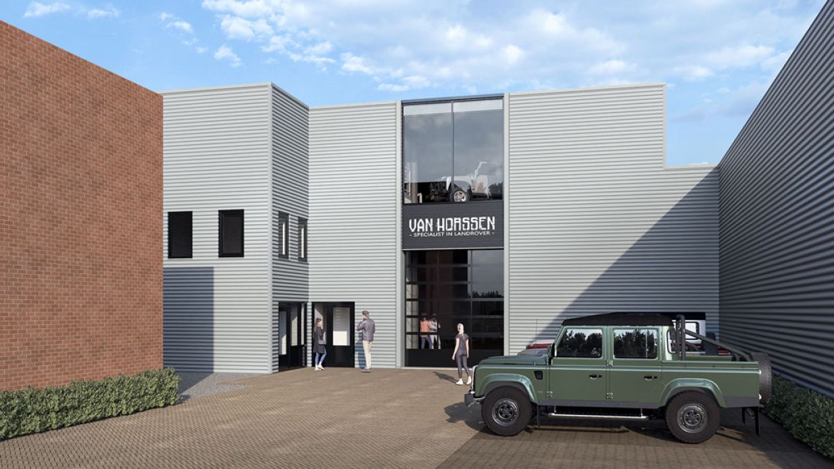 Aanzicht van de garage van Van Horssen 4x4 Specialist in Land rover Lunteren